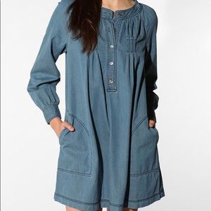 APC long sleeve denim mini dress